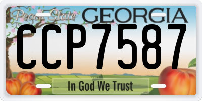 GA license plate CCP7587