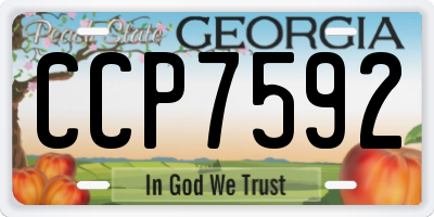 GA license plate CCP7592