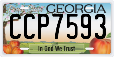 GA license plate CCP7593