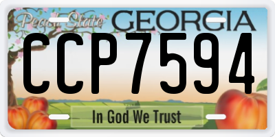 GA license plate CCP7594