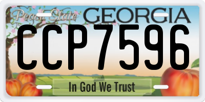 GA license plate CCP7596
