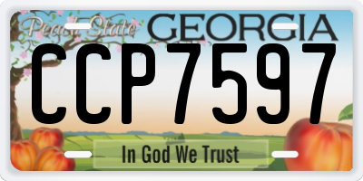 GA license plate CCP7597