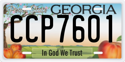 GA license plate CCP7601