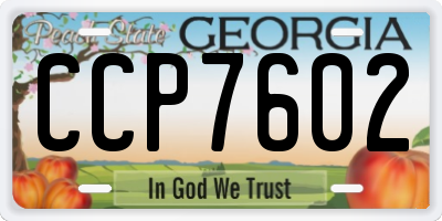 GA license plate CCP7602