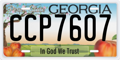GA license plate CCP7607