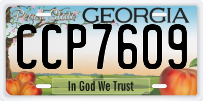 GA license plate CCP7609
