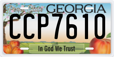 GA license plate CCP7610