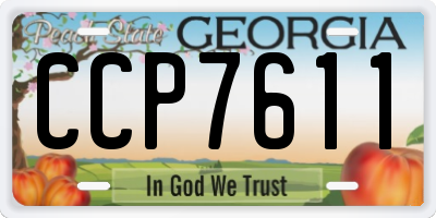 GA license plate CCP7611