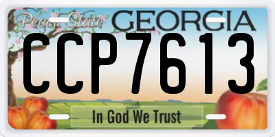 GA license plate CCP7613
