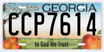 GA license plate CCP7614