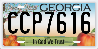 GA license plate CCP7616