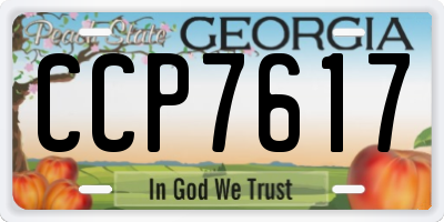 GA license plate CCP7617