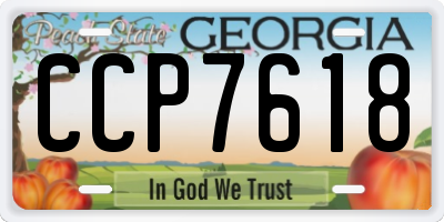 GA license plate CCP7618