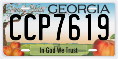 GA license plate CCP7619