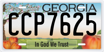 GA license plate CCP7625