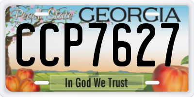 GA license plate CCP7627
