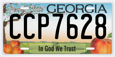 GA license plate CCP7628