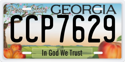 GA license plate CCP7629