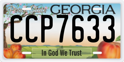 GA license plate CCP7633