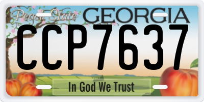 GA license plate CCP7637