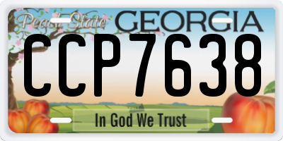 GA license plate CCP7638