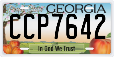 GA license plate CCP7642