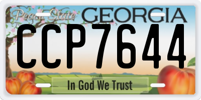 GA license plate CCP7644