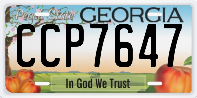 GA license plate CCP7647