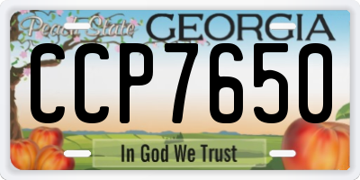 GA license plate CCP7650