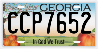 GA license plate CCP7652