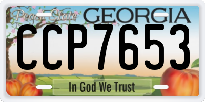 GA license plate CCP7653