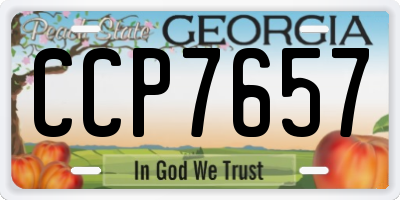 GA license plate CCP7657