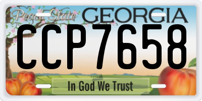 GA license plate CCP7658