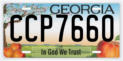 GA license plate CCP7660
