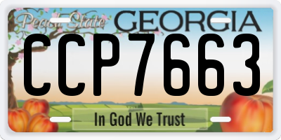 GA license plate CCP7663