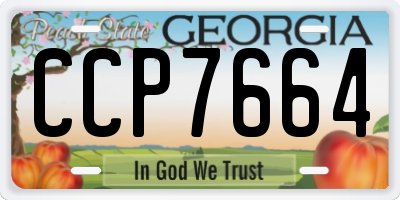 GA license plate CCP7664