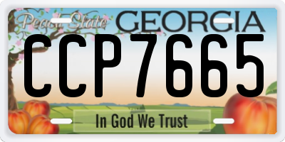 GA license plate CCP7665