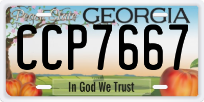 GA license plate CCP7667