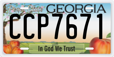 GA license plate CCP7671