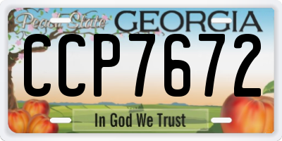 GA license plate CCP7672