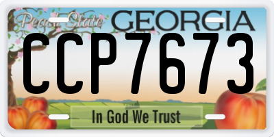 GA license plate CCP7673