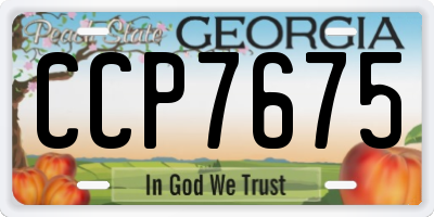 GA license plate CCP7675
