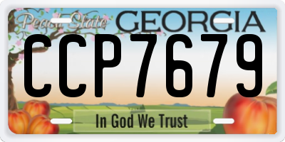 GA license plate CCP7679