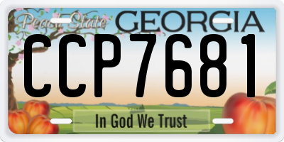 GA license plate CCP7681