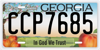 GA license plate CCP7685