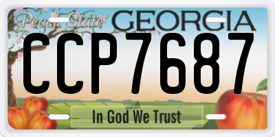 GA license plate CCP7687