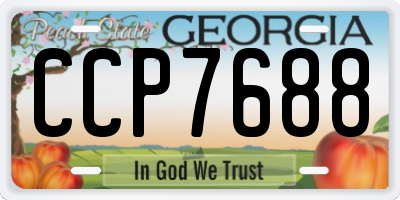 GA license plate CCP7688
