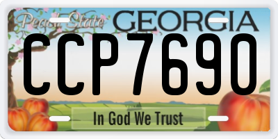 GA license plate CCP7690