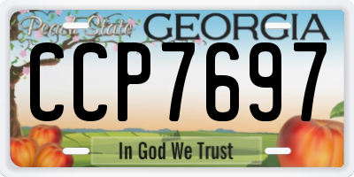 GA license plate CCP7697