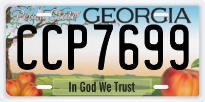 GA license plate CCP7699